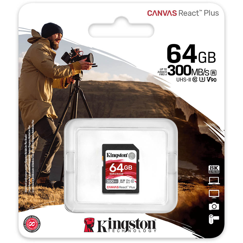 Kingston Canvas React Plus 128GB SDXC Memory Card UHS-II