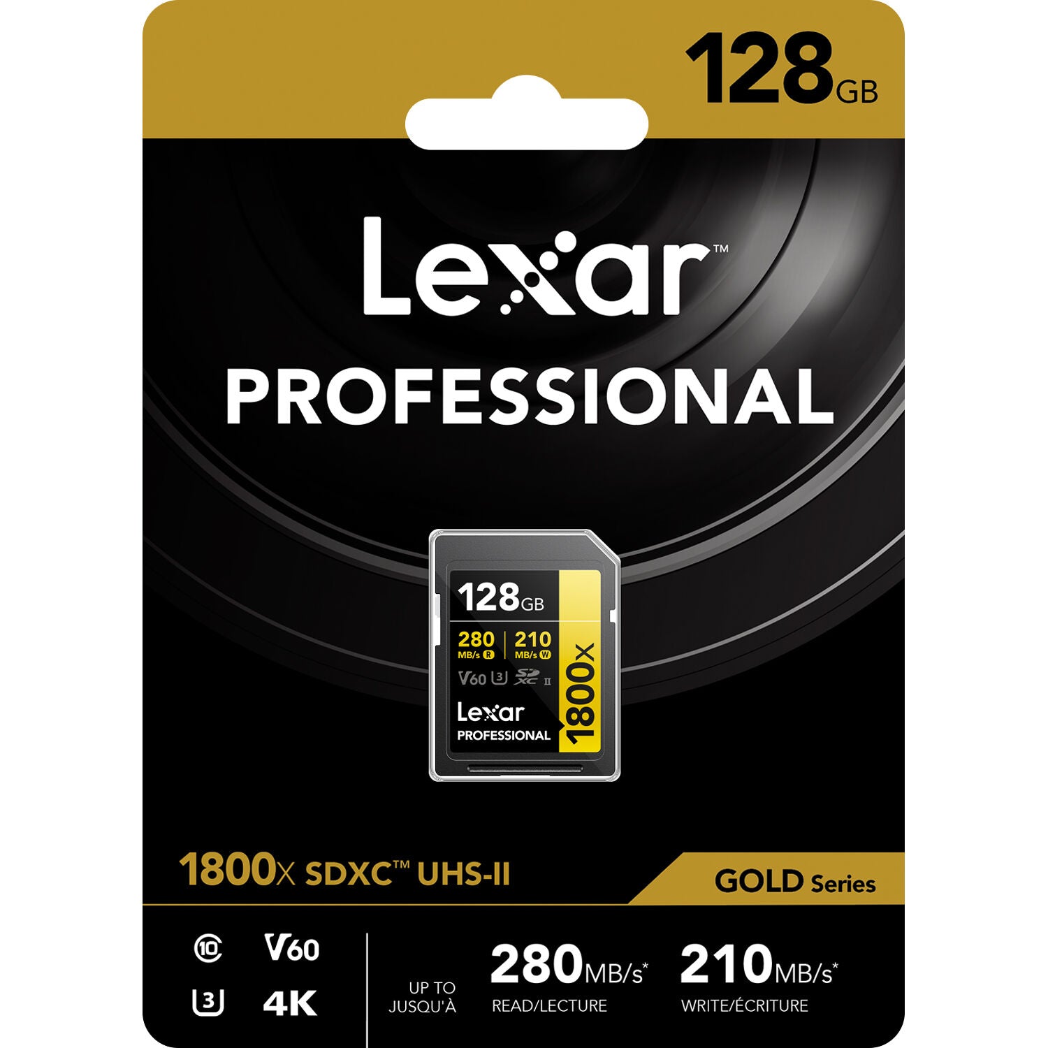 Lexar 128GB Professional 1800x UHS-II SDXC Memory Card (GOLD Series)