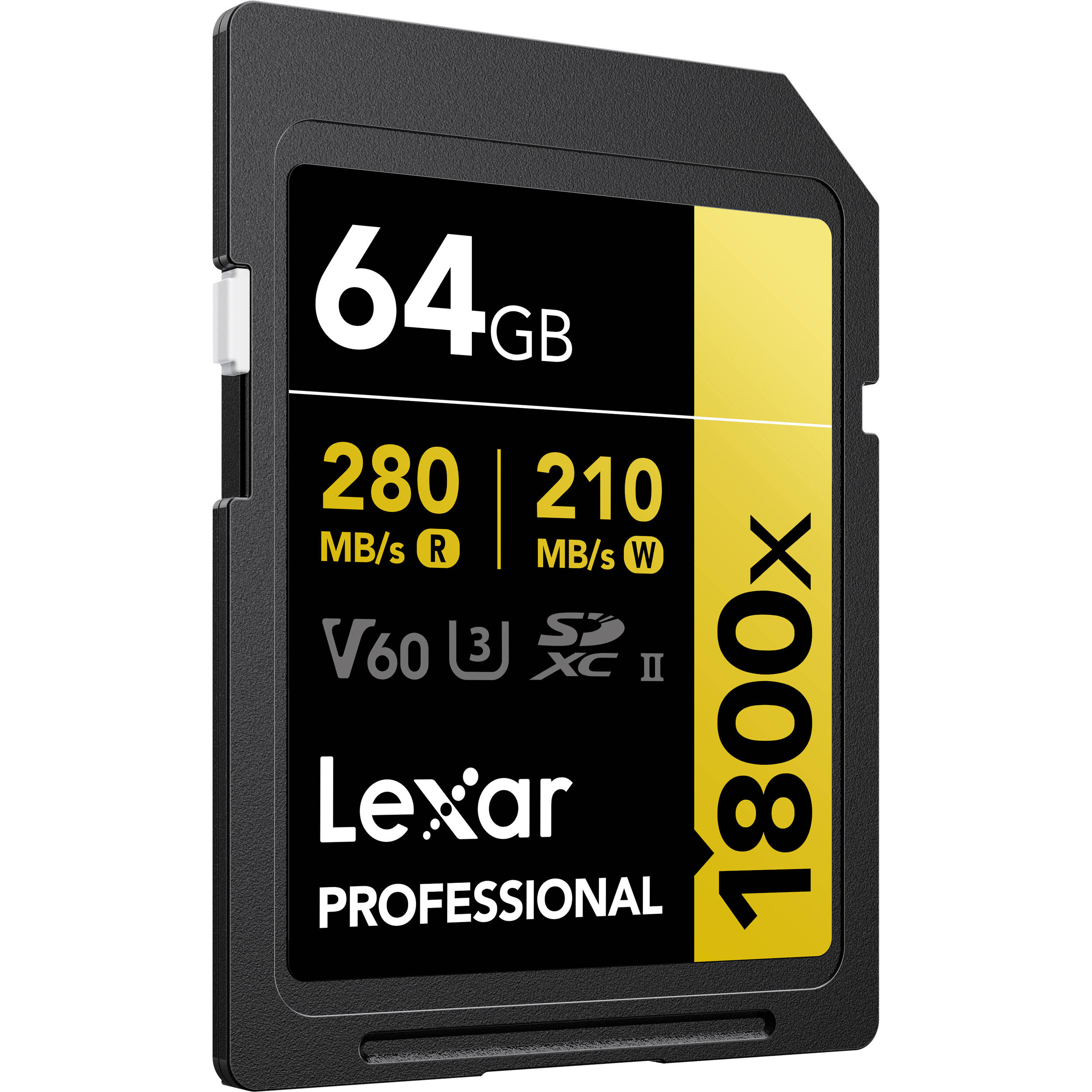 Lexar 64GB Professional 1800x UHS-II SDXC Memory Card (GOLD Series)