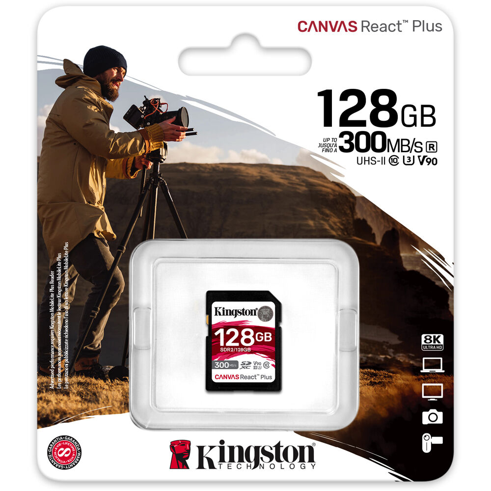 Kingston Canvas React Plus 128GB SDXC Memory Card UHS-II