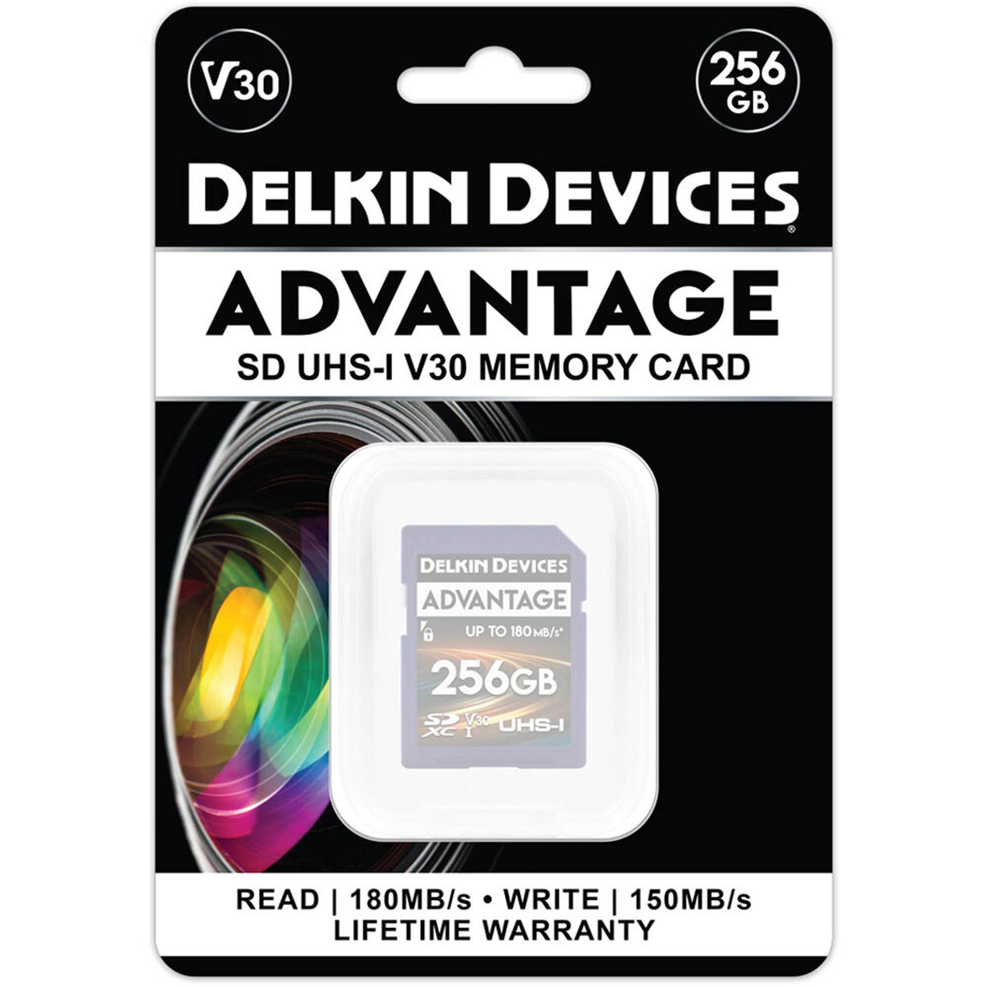 Delkin Devices 256GB ADVANTAGE UHS-I SDXC Memory Card in Packaging