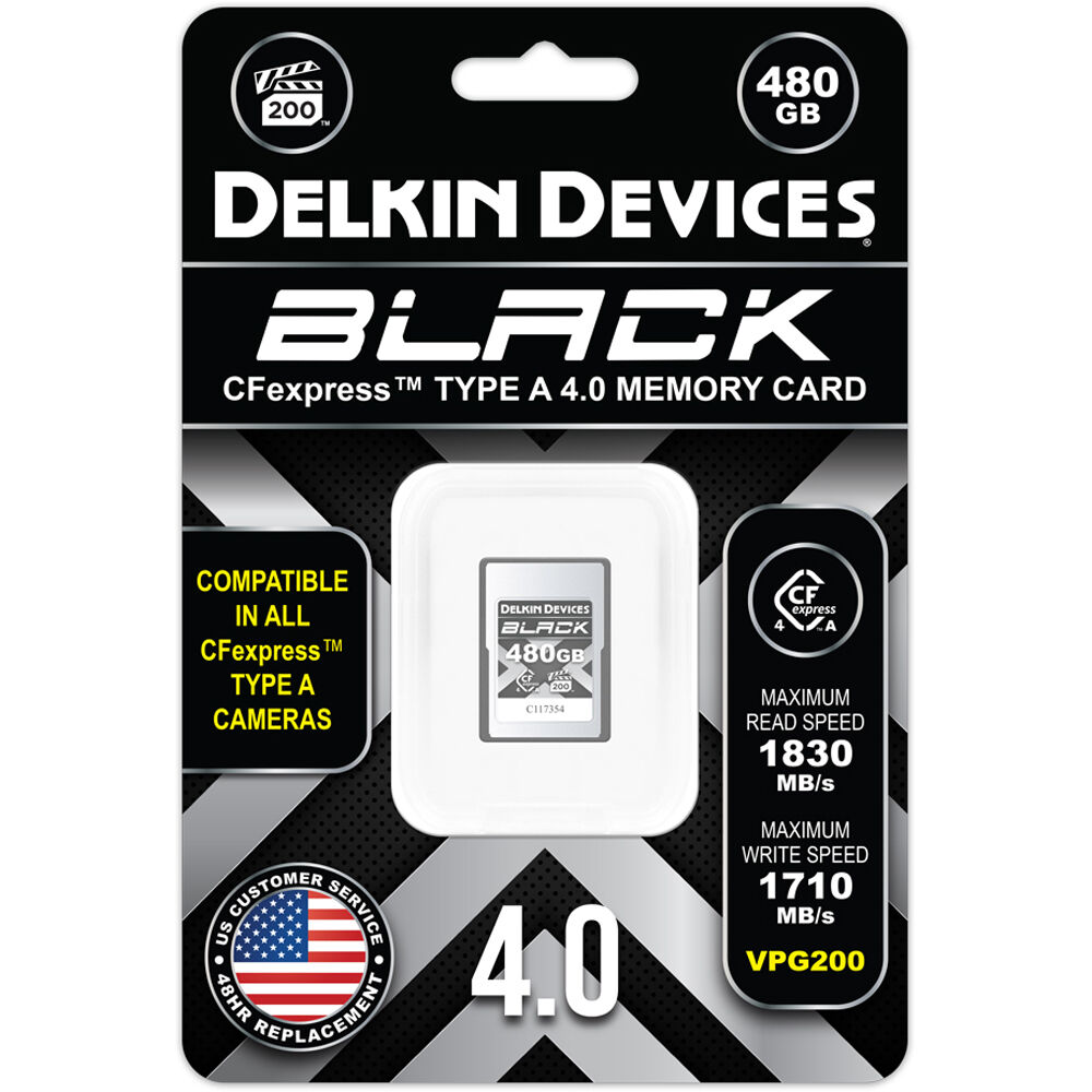 Delkin Devices 480GB BLACK CFexpress Type A 4.0 Memory Card Packet
