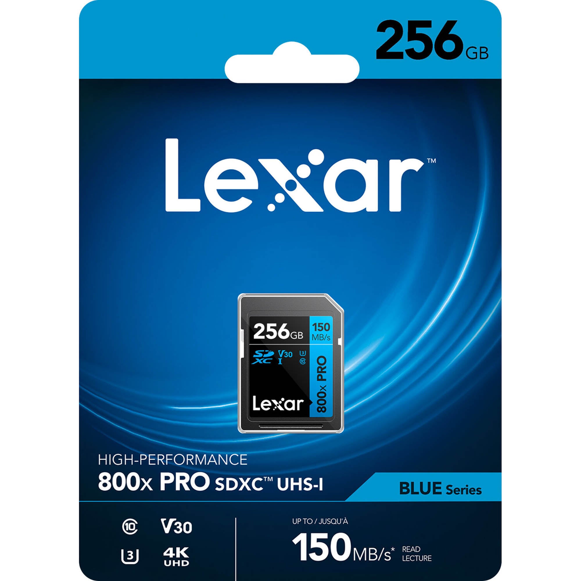 Lexar 256GB High-Performance 800x PRO UHS-I SDXC Memory Card in Packaging