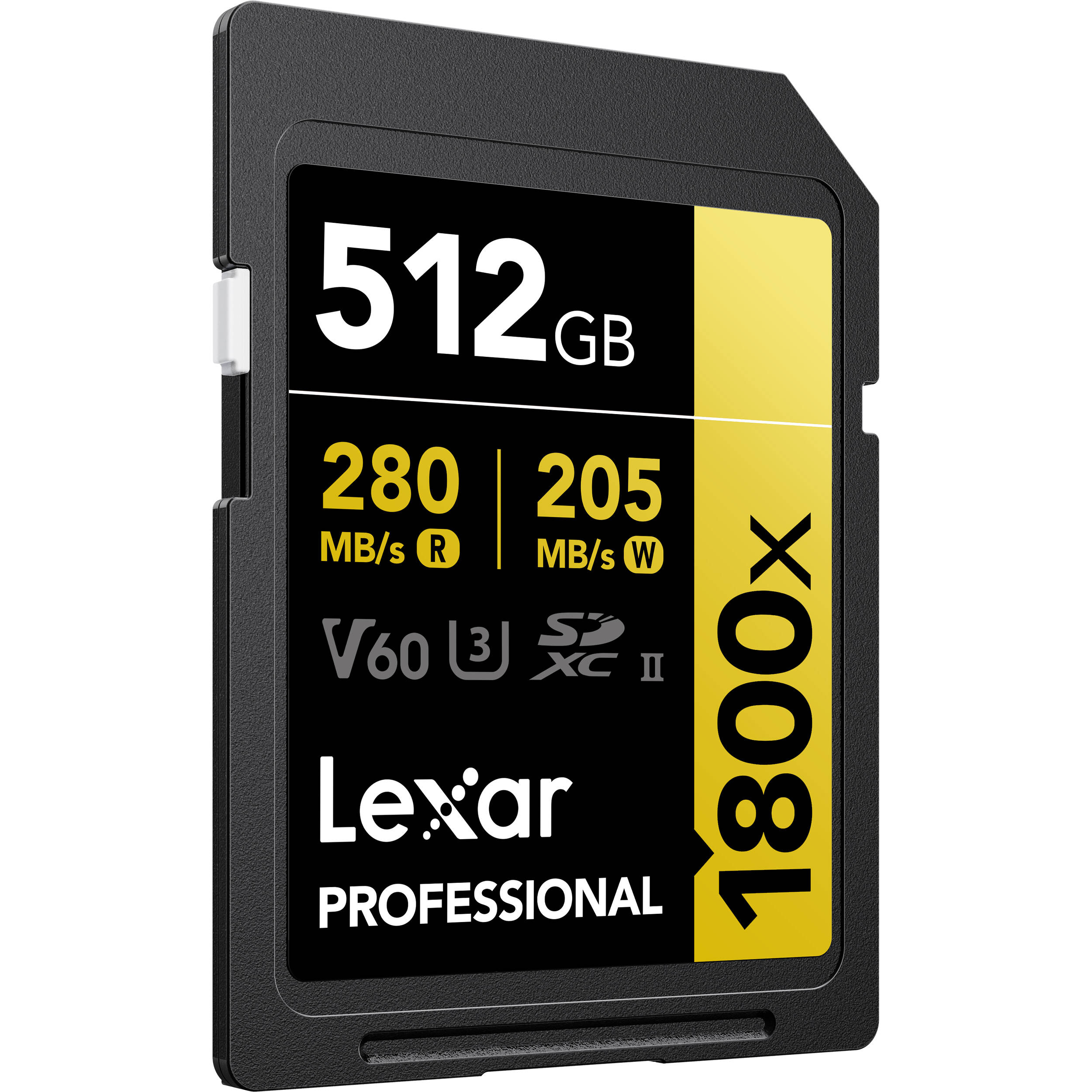 Lexar 512GB Professional 1800x UHS-II SDXC Memory Card (GOLD Series)